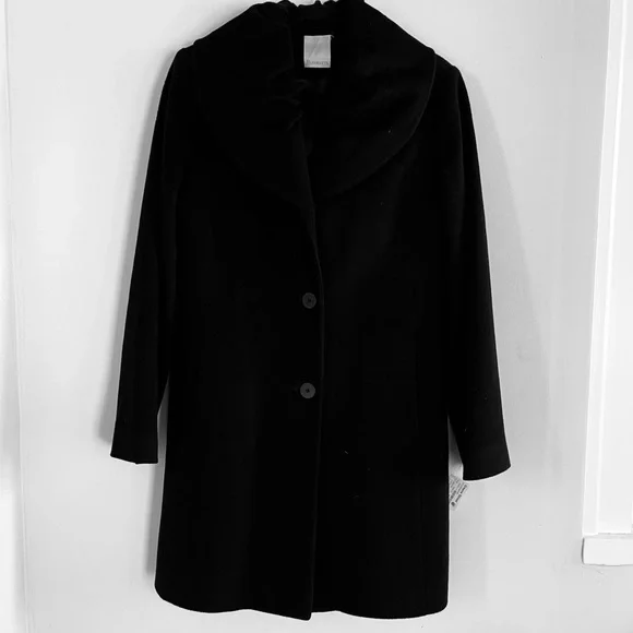 Fluerette Cashmere Wool Ruffled Collar 3 button coat size 10 GUC - Picture 2 of 10
